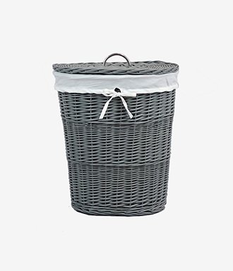 Grey Wicker Hamper