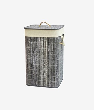 Wash Grey Bamboo Laundry Hamper